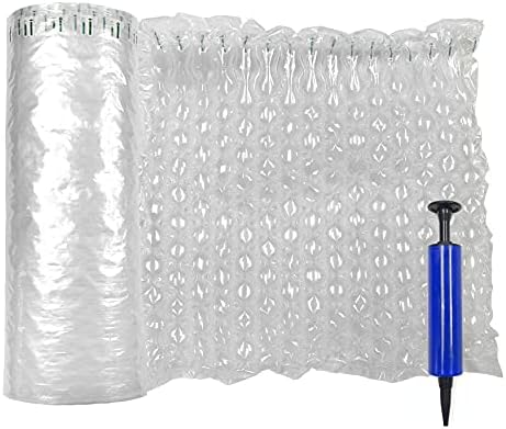 Innovative Haus 16 Inch x 72 Feet Inflatable Bubble Cushioning Wrap Roll with Free Pump for Heavy Duty Packing and Shipping Packaging Supplies. Large Air Pillow Cushion as Wine Bottle Protector