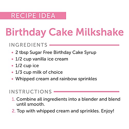 Jordan's Skinny Syrups Sugar Free Birthday Cake Syrup | Gluten Free | Keto | Kosher | Made in the USA