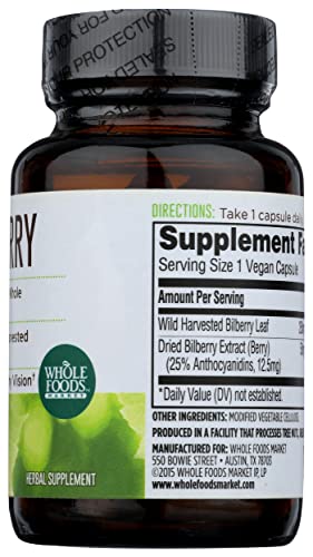 Whole Foods Market, Bilberry - California, 60 Count #TOP6