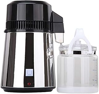 Lilypelle Water Distiller, Stainless Steel Water Distiller Stainless Steel Base with Glass Bottled