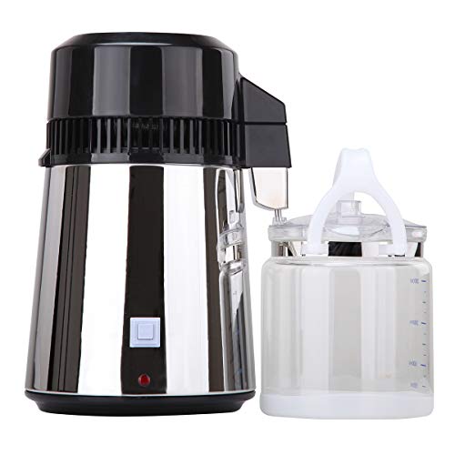 Lilypelle Water Distiller, Stainless Steel Water Distiller Stainless Steel Base with Glass Bottled