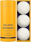 Collagen Bath Bombs Luxurious Bath Foam Gift for Dry Skin Hydration Moisturizing Turmeric Arnica Orange Essential Oil Infused for A Blissful Experience