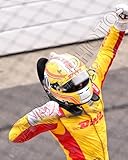 SPORTSPHOTOSUSA Alex Palou 2025 Indianapolis Indy 500 Winner Champion Auto Racing 8X10 Photo Celebrates With Fists Pumped