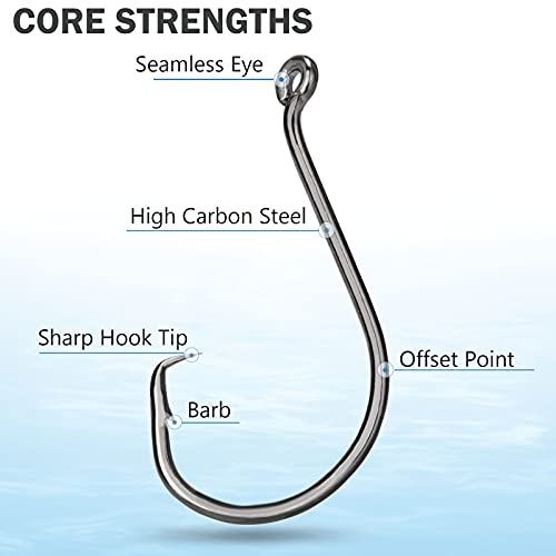 THKFISH 100 Stück Octopus Circle Hook Baitholder Angelhaken Stachelhaken Haken Angeln Einzelhaken Kreishaken Wallerhaken… – Bild 5