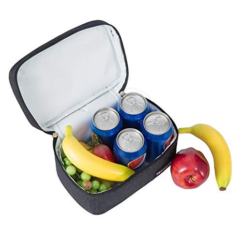 Teamook Small Lunch Bag Mini Lunch Box Insulated Portable For Adults Men Women Work With Handle Black #TOP1