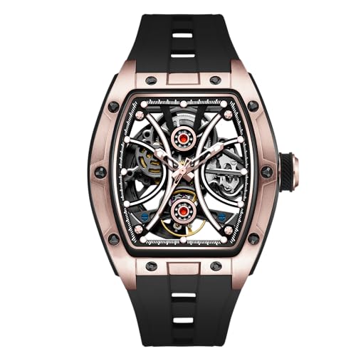 Image of ALIX Automatic Mechanical Watch Silicone Band Water-Resistant Stylish Gift for Men