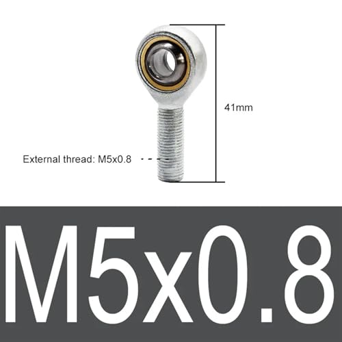 Rótula de ojo de pez M5 para una articulación fluida con rosca externa 3