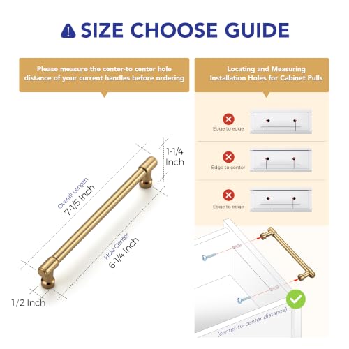 Image of Ravinte Polished Champagne Bronze Cabinet Handles 6-1 /4 Inch 10 Pack
