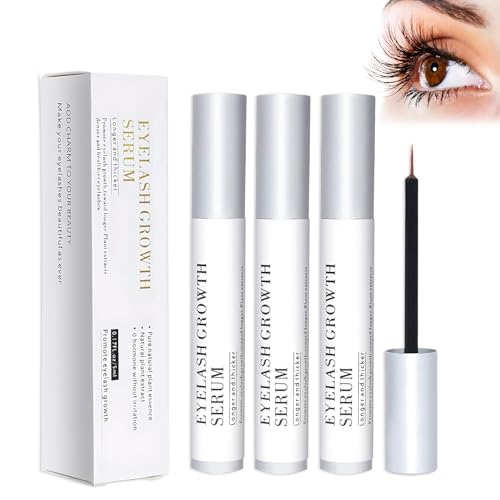 Wimpernserum Ohne Hormone 3 * 5ml, Lash Serum, Eyelash Serum, Wimpern Serum Schnell Wachstum, Fördert das Wimpernwachstum, Länger, Kräftiger und Glänzender