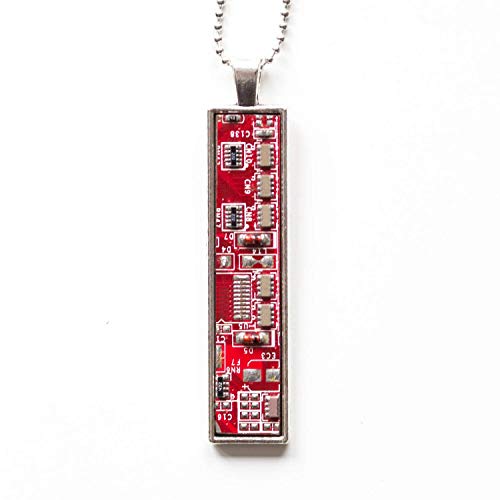 Circuit Board Necklace (Red)