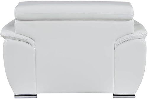 Miniatura 24 de Blackjack Furniture 4571 Veal Collection - Juego de sofá de 3 piezas de piel auténtica, sofás modernos con reposacabezas ajustables, cojines de