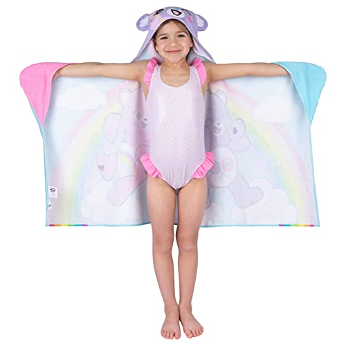 Image of Care Bears Bath /Pool /Beach Soft Cotton Terry Hooded Towel Wrap, 24 in x 50 in, By Franco Kids