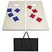 F2C Portable Wooden Framed Bean Bag Cornhole Toss Game Set Board 4FT 2FT W/ 8 Bean Bags& Carrying Case| Original Black, Classic Red& Blue to Choose (Natural Wood 4FTX2FT)