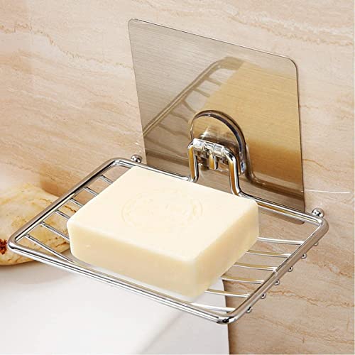 Image of Afrodite Soap Dish Holder, No Drilling, 304 Rustproof Stainless Steel Soap Dish for Shower, Bathroom, Tub and Kitchen Sink