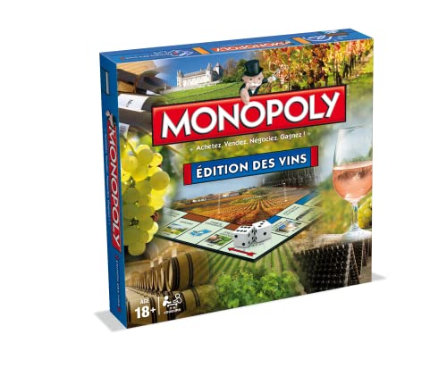 Winning Moves Monopoly des vins en français Jeu De Plateau 18+ Jeu de Société pour 2 à 6 Joueurs Jeux de Société Famille en français - vue 2