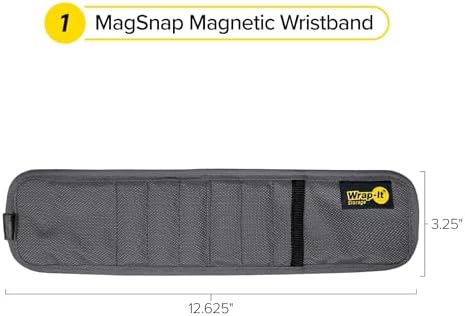 Wrap-It Storage MagSnap 마그네틱 손목 밴드 - 그래파이트 그레이 — 사진 3