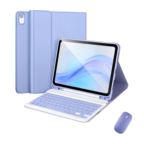 Funda con teclado para iPad Pro 11 morada y ratón universal para modelos de 2018 a 2022