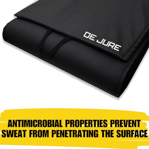 Image of Abb Initio Gym (A De Jure Fitness Brand) PVC Leatherette Yoga Mat, Unbeatable Non Slip Raxine, Eco Friendly and Odorless Lightweight and Extra Large Size with 10 MM Thickness (Black)