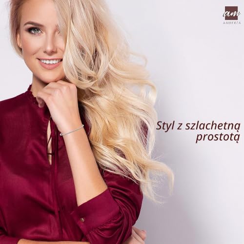 Amberta Srebro wysokiej próby 925 1,9 mm łańcuszek wężowy długość bransoletki 18 cm 19 cm 20 cm