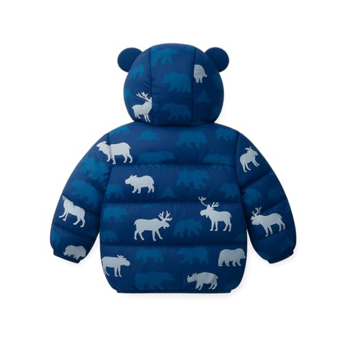 Image of Bold N Elegant Kid's Standard Length Polyester Winter Dinosaur Bomber Jacket Hoodie Puffer Quilted Jacket Coat for Baby Boys and Girls