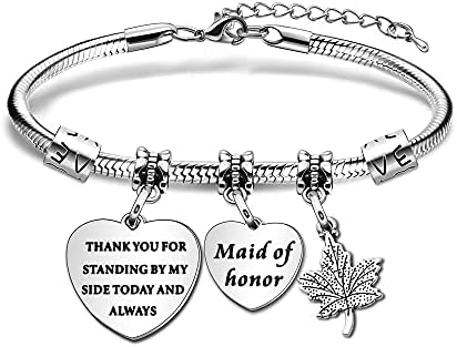 Awyuan Bridesmaid Jewellery Bridesmaid Bracelet Necklace Wedding Accessories Maid of Honor Gifts Maid of Honor Bracelet Necklace Thanksgiving Gifts Birthday Gifts