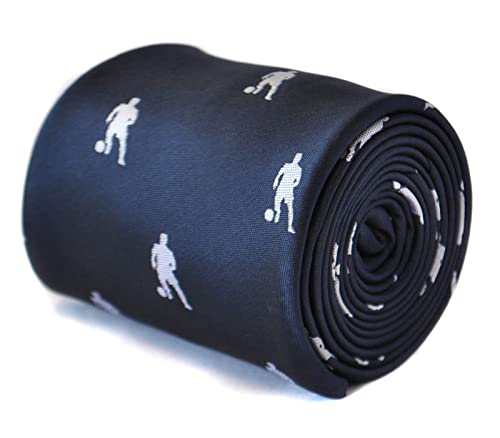 Frederick Thomas navy blue tie with football player design