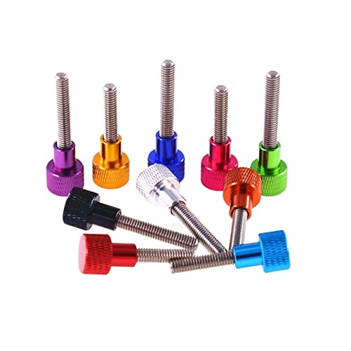 Willwa 1Pcs M6 Knurled Thumb Screws Aluminum Alloy Adjustment High Head Step Screw Multiple Color Length 5-100Mm (Color : Silver, Size : 100Mm_M6) #TOP3