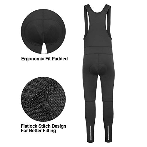 Przewalski Men's Cycling Bib Pants 4D Padded Bike Thermal Bib Tights Leggings Riding Bike Bib Tights #TOP3