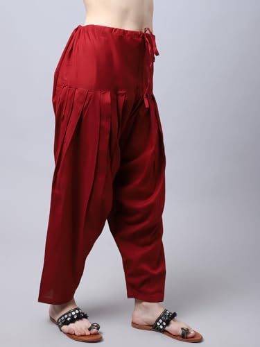 Image of Pistaa's Women's Regular Fit High Rise Combo of 3 Solid Pure Cotton Patiala Salwar