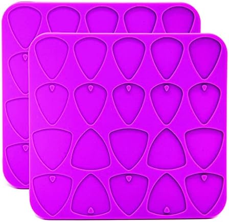 2 Pack Guitar Picks Resin Mold Red Silicone Plectrums Mold DIY Resin Casting Jewelry Mold for DIY Guitar Bass Picks Thumb Finger Picks Keychain Pendant, 2 Count (Pack of 1) image 5