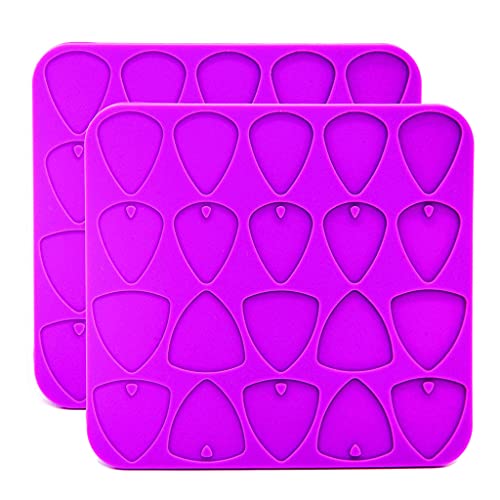 Fogun 2 Pack Guitar Picks Resin Mold Red Silicone Plectrums Mold DIY Resin Casting Jewelry Mold for DIY Guitar Bass Picks Thumb Finger Picks Keychain Pendant