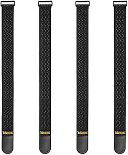 Trilancer Elastic Cinch Straps with Anti-Slip Strips, 24 "x 2" (4 Pack) Multipurpose Hook and Loop Bundling Straps for Hose, Cords, Bike, Luggage, Camping, Yoga Mats