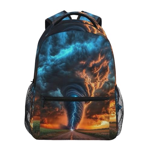 Huge Tornado Backpack Laptop Tablet Travel School Bag with Name Tag for Boys Girls Teens