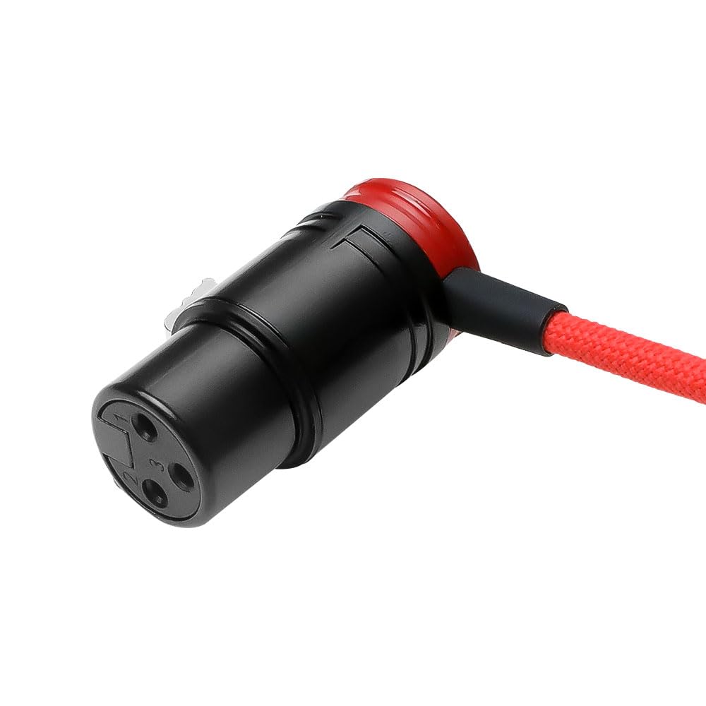 Alvin's Cables Low-Profile XLR 3 Pin Male to Female Ultra-Flexible Coiled Cable, Aramid-Reinforced for Sony|Canon|Blackmagic Pro Cameras & Studio Audio(Red)