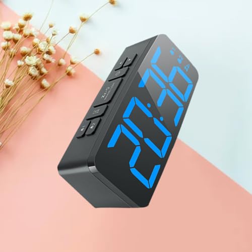 Réveil Électronique LED Noir avec Snooze pour Chambre