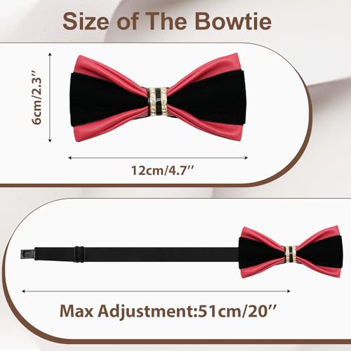 Image of Men's PU Velvet Rhinestone Bow Tie for Wedding