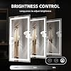 60 * 30 inch LED Bathroom Mirror with Front and Backlight, Stepless Dimmable Wall Mirrors with Anti-Fog, Shatter-Proof, Memory, 3 Colors, Double LED Vanity Mirror