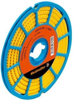 Marqueur WPA 1-3 Weidmuller jaune noir pour éviter les erreurs de câblage