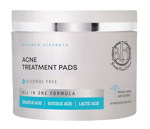 Acne Treatment Pads- Eliminates Cystic Breakouts, Oily Skin & Clogged Pores. Clear Pimple, Whitehead, Blackhead, Dark Spots & Improve Skin Texture.