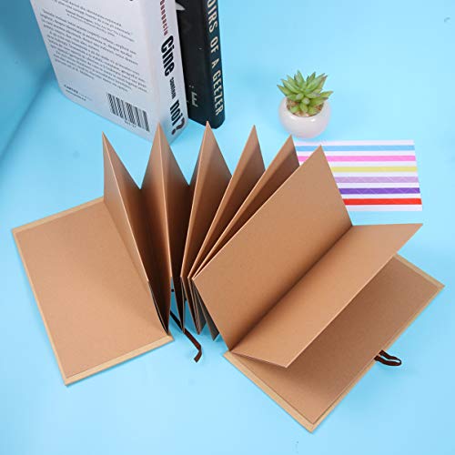 Supvox Kraft Blank Page Scrapbook Photo Album 6 Inches Accordion Album For Gift Photo Collection Wedding Anniversary Graduation Valentine | Kraft Blank #TOP3