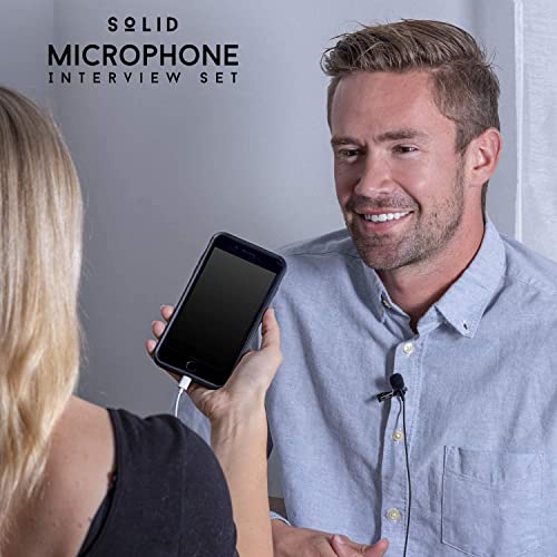 Solid Clip On Lavalier Lapel Microphone 2 Pack Set For Iphone And Android Vlogging, Interview, Selfie Videos #TOP6