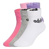 adidas Mixte enfant Linear Kids Ankle Socks 5Pp, True Pink/Pink Fusion/Violet Fusion/Medium Grey Heather, 3-4 Years