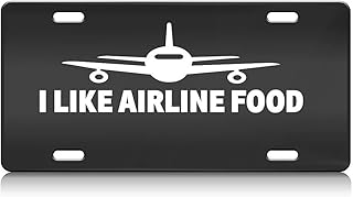 I Like Airline Food Aviation Pilot S.Steel Car SUV Truck License Plate Decorative Tag Black-D#x36