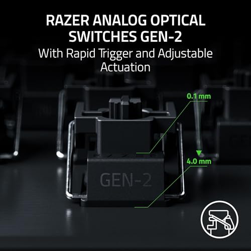 Razer Huntsman V3 Pro TKL 8KHz Esports Gaming Keyboard: Analog Optical Switches Gen 2-8000 Hz Polling - Razer Snap Tap - Rapid Trigger - Adjustable Actuation - Media Controls - PBT Keycaps - Black by Razer - Image 2