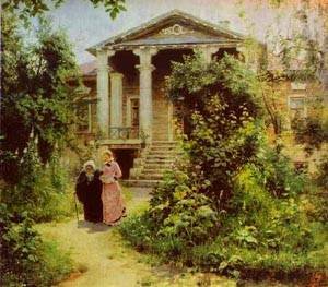 Peinture à l'huile de Vasily Polenov - Grannys Orchard 1878 reproduction de prestige 8x10