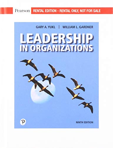 Leadership in Organizations [rental Edition] 0134895134 Book Cover