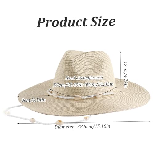 Sombrero Fedora de Playa para Mujer Beige miniatura 5