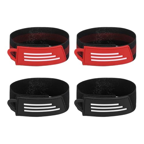 YELARXI Bike Pant Leg Strap, Cycling Safety Bind, Pant Bands Clip Strap, Adjustable Elastic Bike Ankle Leg Fastening Belt 4 Pcs & Black/Red -Fitting for (Cycling/Jogging/Camping/Climbing)