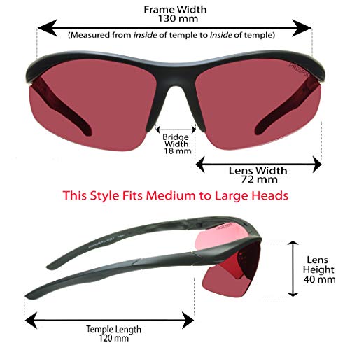 Prosport Rose Pink Tinted Polarized Sport Sunglass Durable Tr90 Black Frame Non Slip Rubber Nose & Ear Pieces. #TOP1