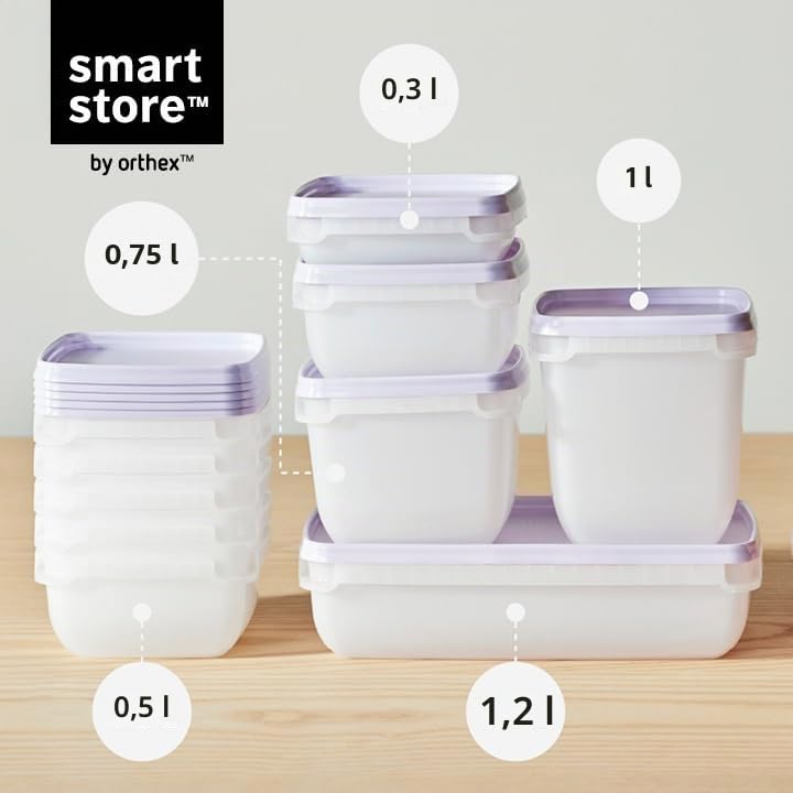 SmartStore flache Frischhaltedosen mit Deckel 2x 1,2L, 24x12x6,5cm – Ansicht 4
